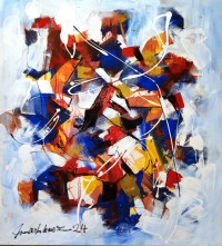 Mashkoor Raza, 30 x 36 Inch, Oil on Canvas, Abstracts Painting, AC-MR-686